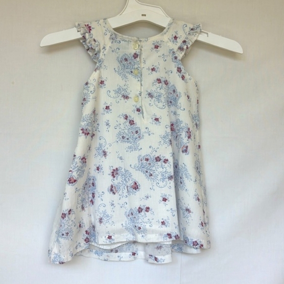 BABY GAP | Infant Red, White, & Blue Floral Sleeveless Fully Lined Dress - Picture 8 of 12